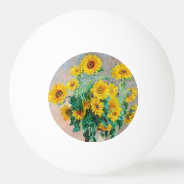 Bouquet der Sonnenblumen Claude Monet Tischtennisball (Vorderseite)