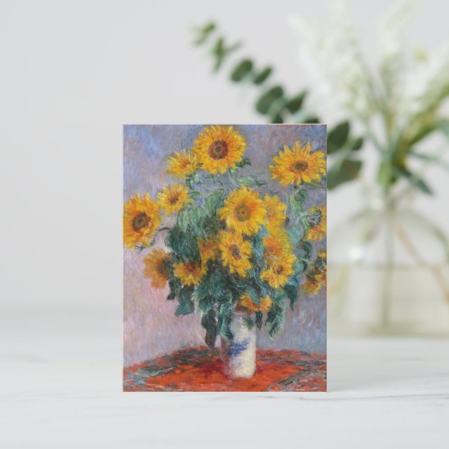 Bouquet der Sonnenblumen - Monet Feiertagspostkarte (Stehend Vorderseite)