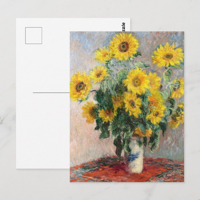 Bouquet der Sonnenblumen von Claude Monet Classic Postkarte (Vorne/Hinten)
