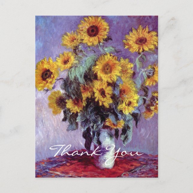 Bouquet der Sonnenblumen von Claude Monet Postkarte (Vorderseite)
