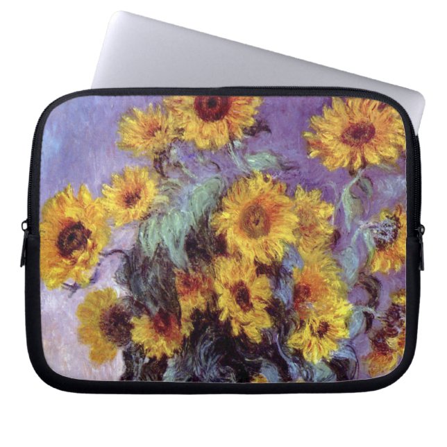 Bouquet der Sonnenblumen von Claude Monet, Vintage Laptopschutzhülle (Vorderseite)