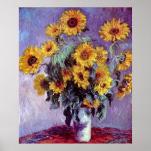 Bouquet der Sonnenblumen von Claude Monet, Vintage Poster