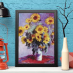 Bouquet der Sonnenblumen von Claude Monet, Vintage Poster<br><div class="desc">Bouquet of Sunflowers (1881) von Claude Monet ist ein Vintager Impressionist feine Kunst Blumenwerk Stillleben Gemälde. Gelbe blühende Blume aus dem Garten. Ein Blumenstrauß im Sommer in einer Vase. Über den Künstler: Claude Monet (1840-1926) war Gründer der französischen impressionistischen Malerei, wobei die meisten seiner Gemälde "en plein air" (im Freien)...</div>