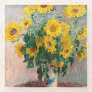 Bouquet der Sonnenblumen von Monet Impressionist Glasuntersetzer