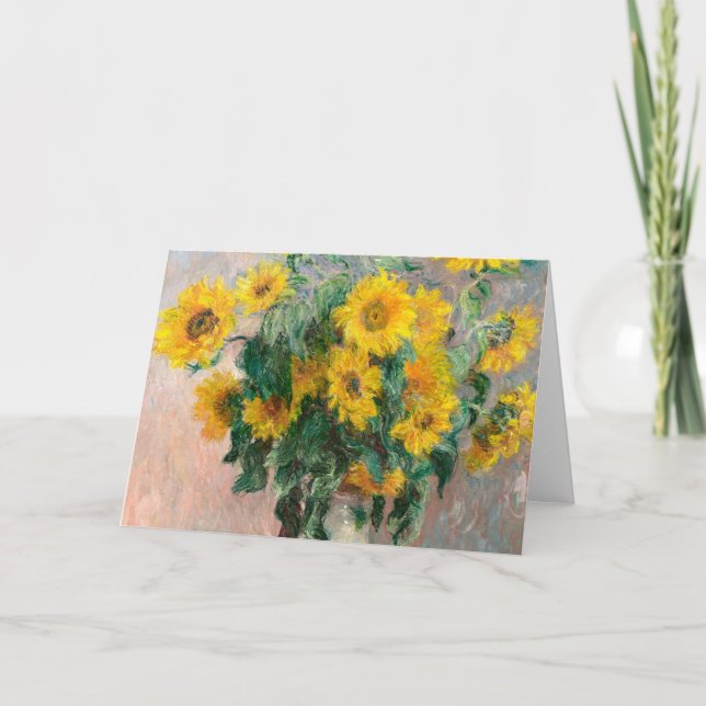 Bouquet der Sonnenblumen von Monet Impressionist Karte (Vorderseite)