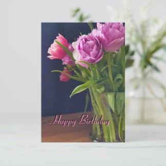 Bouquet der Tulpen Happy Birthday Dankeskarte