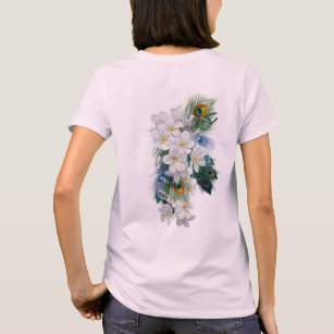Bouquet der weißen Blume, Pfauenfeathers T-Shirt