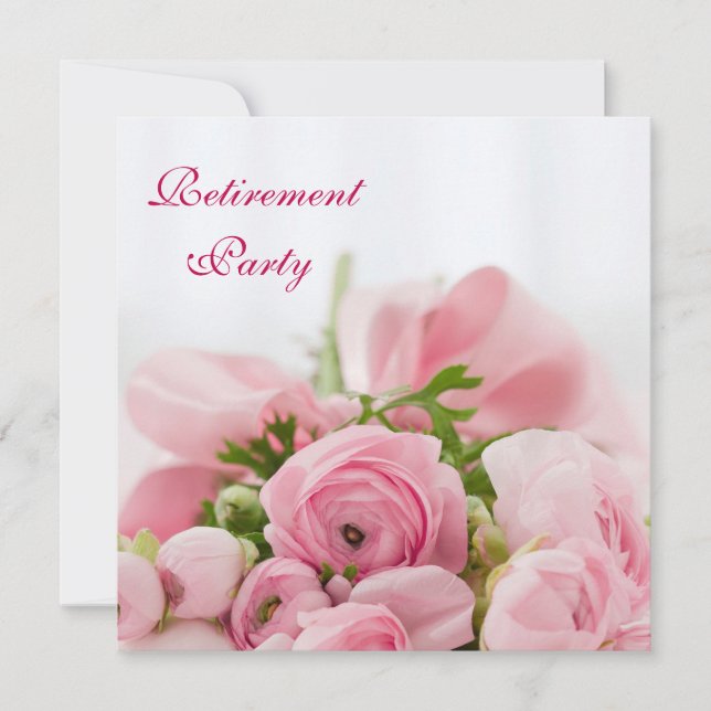Bouquet des Ruhestands von Rosen Einladung (Vorderseite)