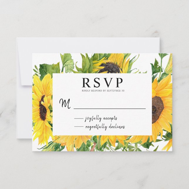 Bouquet d'été de tournesol rustique Boho RSVP (Devant)