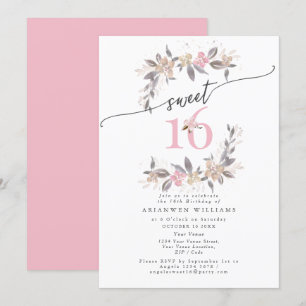 Bouquet d'or Chute rose rose doux 16 Invitation