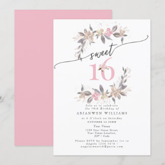 Bouquet d'or Chute rose rose doux 16 Invitation