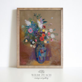 Bouquet farbenfrohe Blume in Vase Vintage Malerei Poster