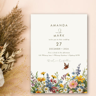 Bouquet Fleur sauvage élégant Invitation