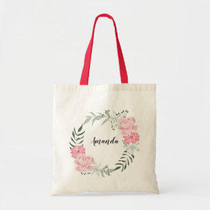 Bouquet floral aquarelle, sac fourre-tout personna