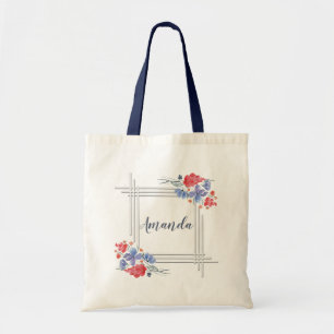 Bouquet floral aquarelle, sac fourre-tout personna