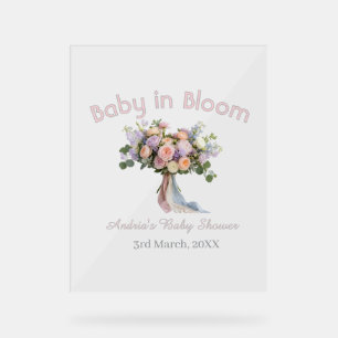 bouquet floral baby in bloom shower bébé rétro ros