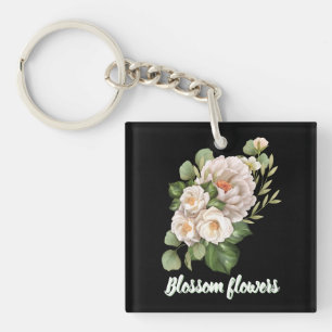 Bouquet floral blanc élégant avec feuilles vertes