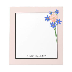 Bouquet floral Bloc-notes personnalisé 5,5 po x 6