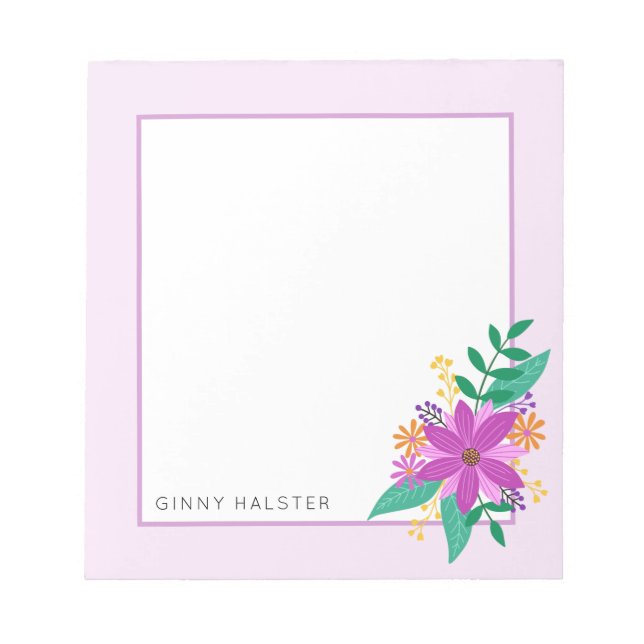 Bouquet floral Bloc-notes personnalisé 5,5 po x 6  (Devant)
