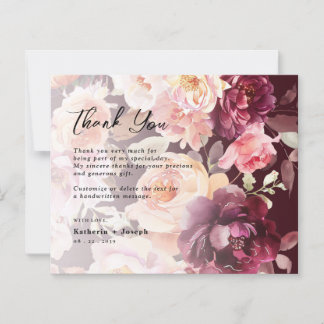 Bouquet Floral Bourgogne mariage merci cartes