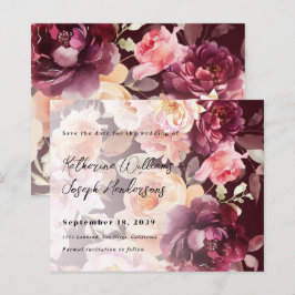 Bouquet floral Burgundy Hochzeit speichern Sie das