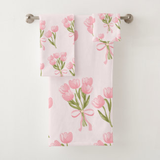 Bouquet Floral de Tulipes Roses Shabby Chic