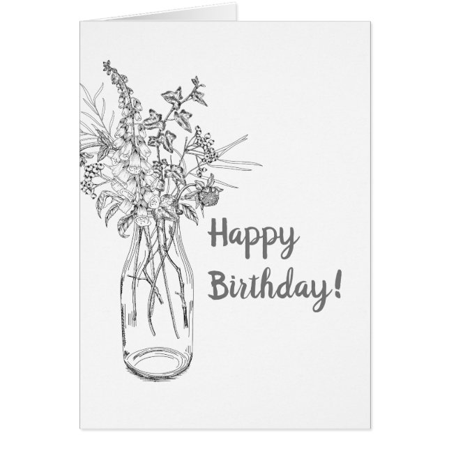 Bouquet floral en Bouteille de lait Carte à billet (Devant)