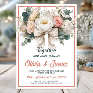 Bouquet floral flou Faire-part de mariage