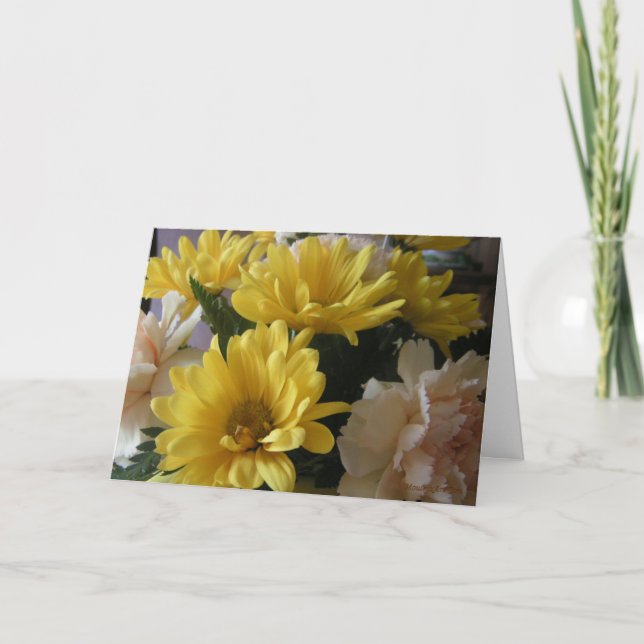 Bouquet floral Grande police Carte Pâques (Devant)