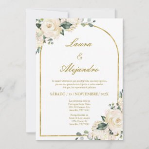 Bouquet floral Invitation de mariage en espagnol