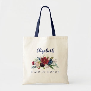 Bouquet floral Maid of Honor Nom Sac fourre-tout