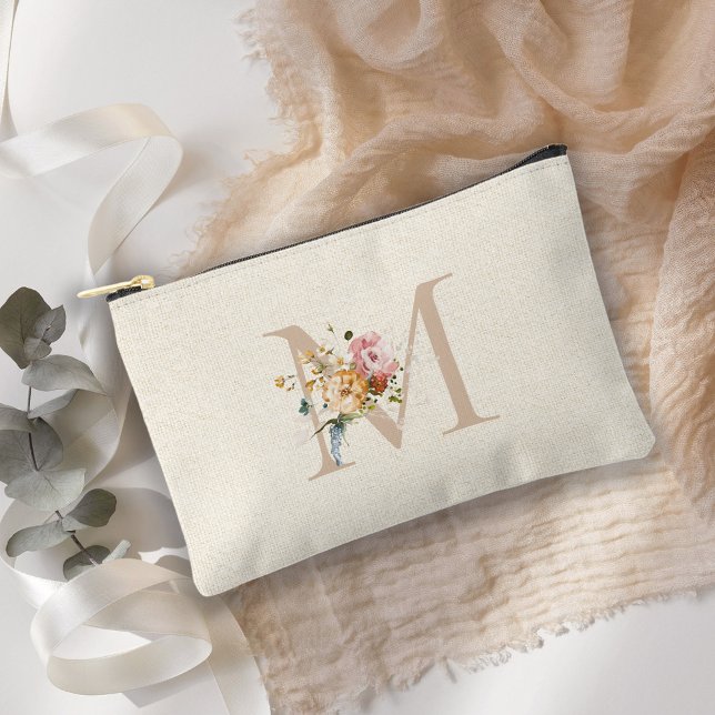 Bouquet floral Monogramme Sac cosmétique/Accessoir (Créateur téléchargé)