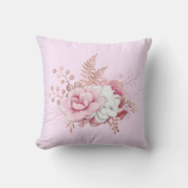 Bouquet floral rose Hampton coussin