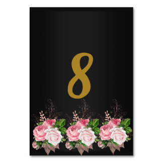 Bouquet floral rose noir NUMÉRO DE TABLE