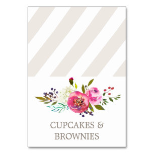 Bouquet floral simple Cartes de tente alimentaire