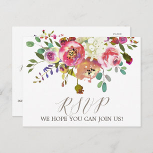 Bouquet floral simple Menu Choix RSVP