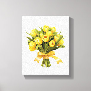Bouquet Gelbe Tulpen Floral Blumen Leinwanddruck
