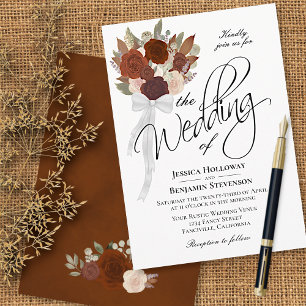 Bouquet Herbst Rose Hochzeit Einladung