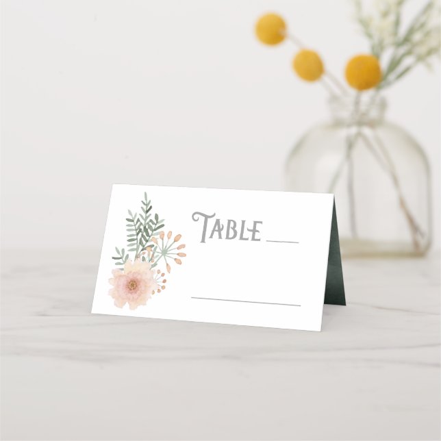 Bouquet-Hochzeitstisch-Blush-ID654 Platzkarte (Vorderseite)