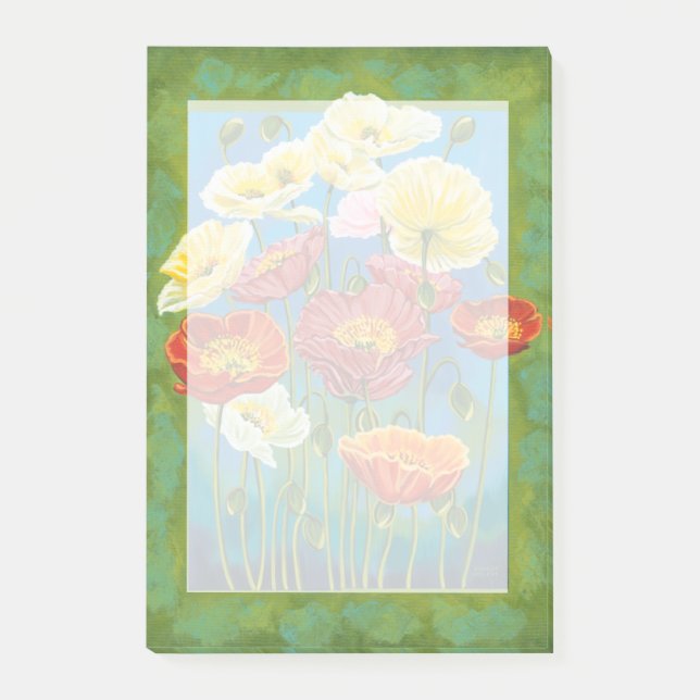 Bouquet in Border I Post-it Klebezettel (Vorderseite)