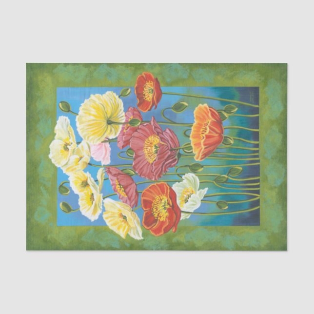 Bouquet in Border I Seidenpapier (Vorderseite)