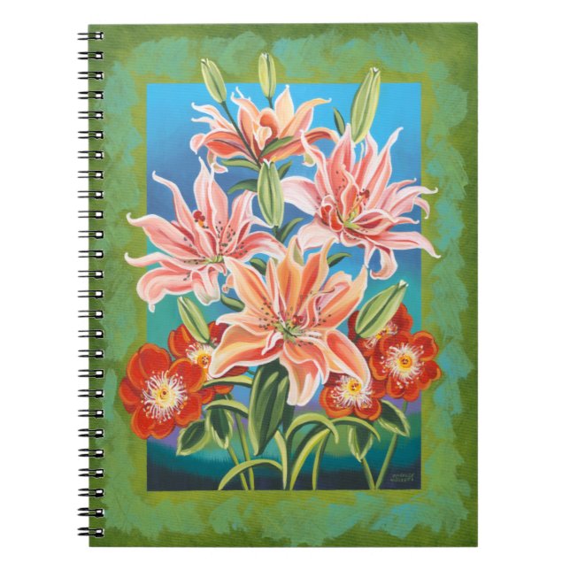Bouquet in Border II Notizblock (Vorderseite)