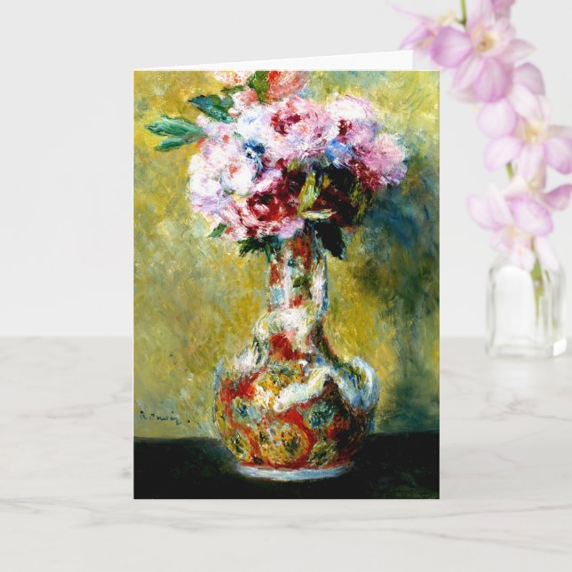 Bouquet in einer Vase, Auguste Renoir Karte (Orchidee)