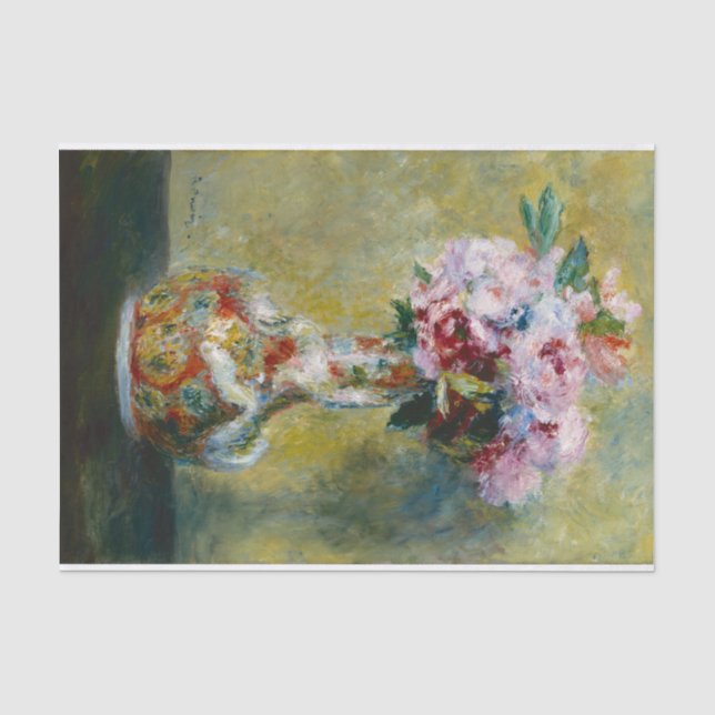 Bouquet in einer Vase von Pierre Auguste Renoir Seidenpapier (Vorderseite)