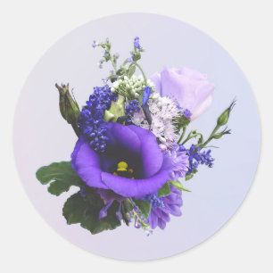 Bouquet in Schatten von Lila Runder Aufkleber