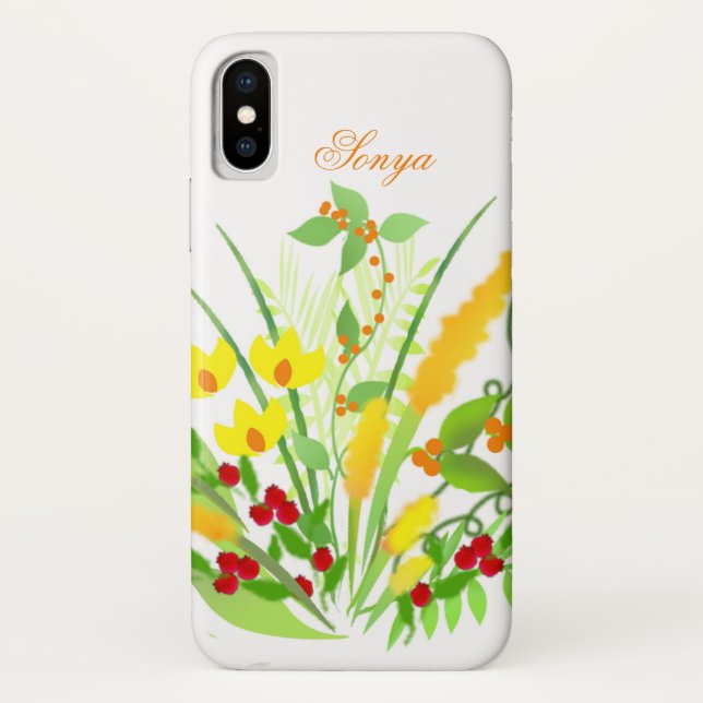 Bouquet jaune, orange et rouge iPhone / coque ipad (Dos)
