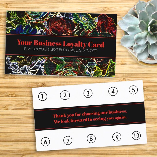 Bouquet Kontur Business Loyalty Punch Card Terminkarte (Von Creator hochgeladen)