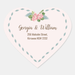 Bouquet Magnolia Lilies Retour Adresse Sticker B