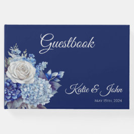 Bouquet-Mariage de fleurs bleu aquarelle- Livre d'