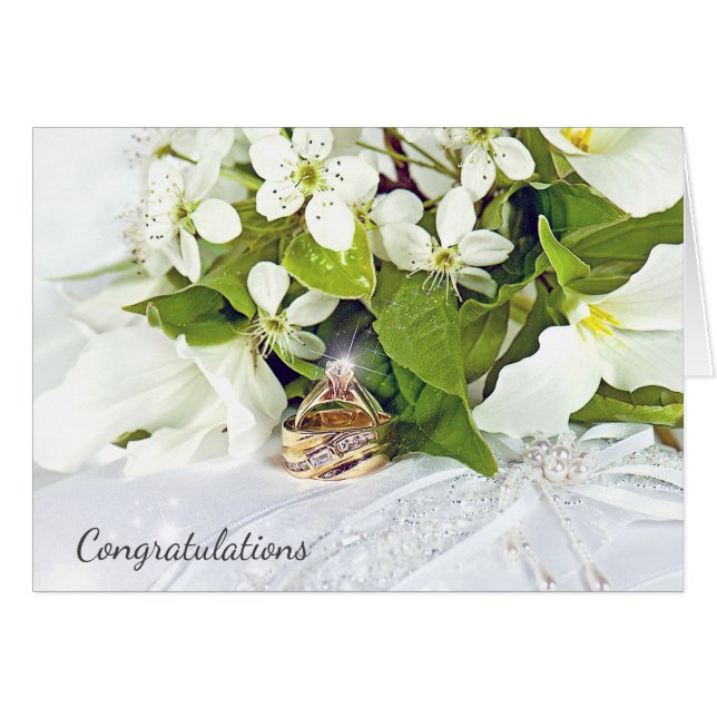 Bouquet Mariage Trillium Avec Anneaux (Devant horizontal)
